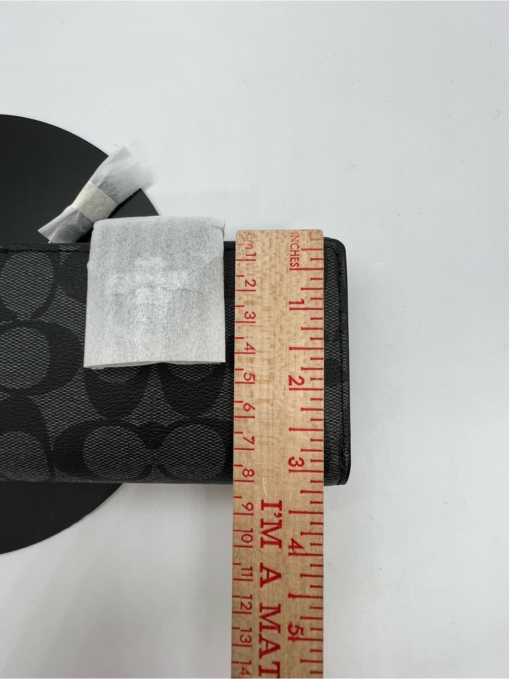 Coach Medium Corner Zip Wallet Signature Canvas Graphite Black C0082 NWT - Picture 13 of 16